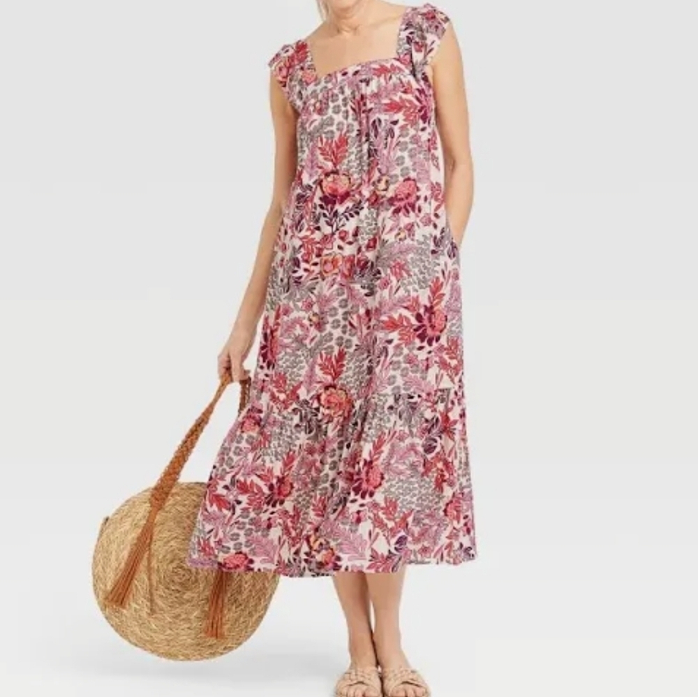 Knox Rose Flutter Short Sleeve A-Line Dress Size M NWOT